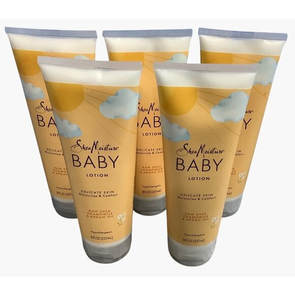5 Shea Moisture Baby Lotion Raw Shea Chamolmile & Argan Oil 8 Fl Oz - Picture 3 of 4